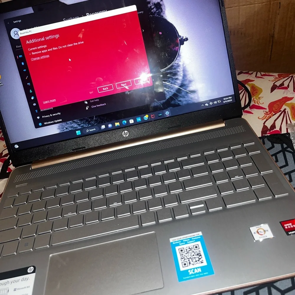 HP rose gold laptop